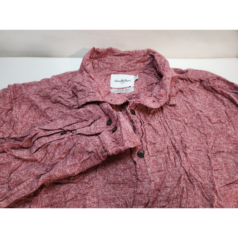 Goodfellow & Co Mens XL Burgundy Long Sleeve Button Up Shirt Burgundy Red‎